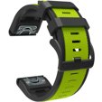 Силіконовий ремінець для Garmin Fenix 5/6/7 Forerunner 945/935, Lime / Black