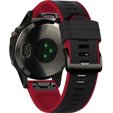 Силіконовий ремінець для Garmin Fenix 5X/6X/7X, Black / Red