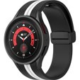 Силіконовий ремінець для Samsung Galaxy Watch 4 / 5 40/42/44/46/45MM PRO, Black / White