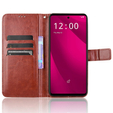Футляр з клапаном для T Phone 2 Pro 5G, Crazy Horse Wallet, коричневий