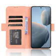 Футляр з клапаном для Xiaomi Poco F6 Pro, Card Slot, рожевий