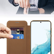 Чохол для Samsung Galaxy S22 5G гаманець FlipMag Secure з кришкою RFID, для MagSafe, коричневий