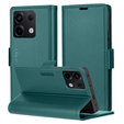 Чохол для Xiaomi Redmi Note 13 5G, ERBORD Glossy Litchi, гаманець з клапаном, зелений