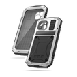 Чохол для iPhone 15, R-JUST, броньований, сріблястий / чорний