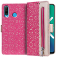 Чохол-книжка для Huawei P30 Lite, Wallet Zipper Lace Case, рожевий