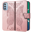 Чохол-книжка для Motorola Moto G51 5G, Butterfly, рожевий