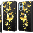 Чохол-книжка для Oppo A17, Wallet Light Spots Decor Butterfly, золотий