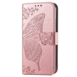 Чохол-книжка для Oppo A98 5G, Butterfly, рожевий rose gold