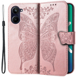 Чохол-книжка для Realme 10 4G, Butterfly, рожевий rose gold