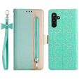 Чохол-книжка для Samsung Galaxy A34 5G, Wallet Pocket, Zipper Lace, зелений