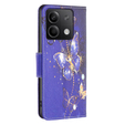 Чохол-книжка для Xiaomi Redmi Note 13 5G, Wallet, Butterflies фіолетовий