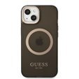 Чoхол GUESS до iPhone 13, Gold Outline Translucent MagSafe, чорний