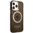 Чoхол GUESS до iPhone 13 Pro, Gold Outline Translucent MagSafe, чорний