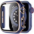 2в1 чохол та захисне скло для годинника Apple Watch 4/5/6/SE 44mm, Blue / Gold