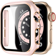 2в1 чохол та захисне скло для годинника Apple Watch 4/5/6/SE 44mm, Pink / Gold