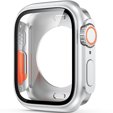 2в1 чохол та захисне скло для годинника Apple Watch 6/5/4/SE 44MM, Silver/Orange