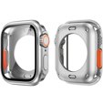 2в1 чохол та захисне скло для годинника Apple Watch 6/5/4/SE 44MM, Silver/Orange