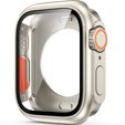 2в1 чохол та захисне скло для годинника Apple Watch 6/5/4/SE 44MM, Starlight/Orange