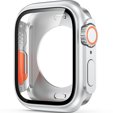 2в1 чохол та захисне скло для годинника Apple Watch 7/8 45MM, Silver/Orange