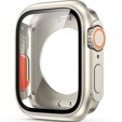 2в1 чохол та захисне скло для годинника Apple Watch 7/8 45MM, Starlight/Orange