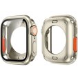 2в1 чохол та захисне скло для годинника Apple Watch 7/8 45MM, Starlight/Orange